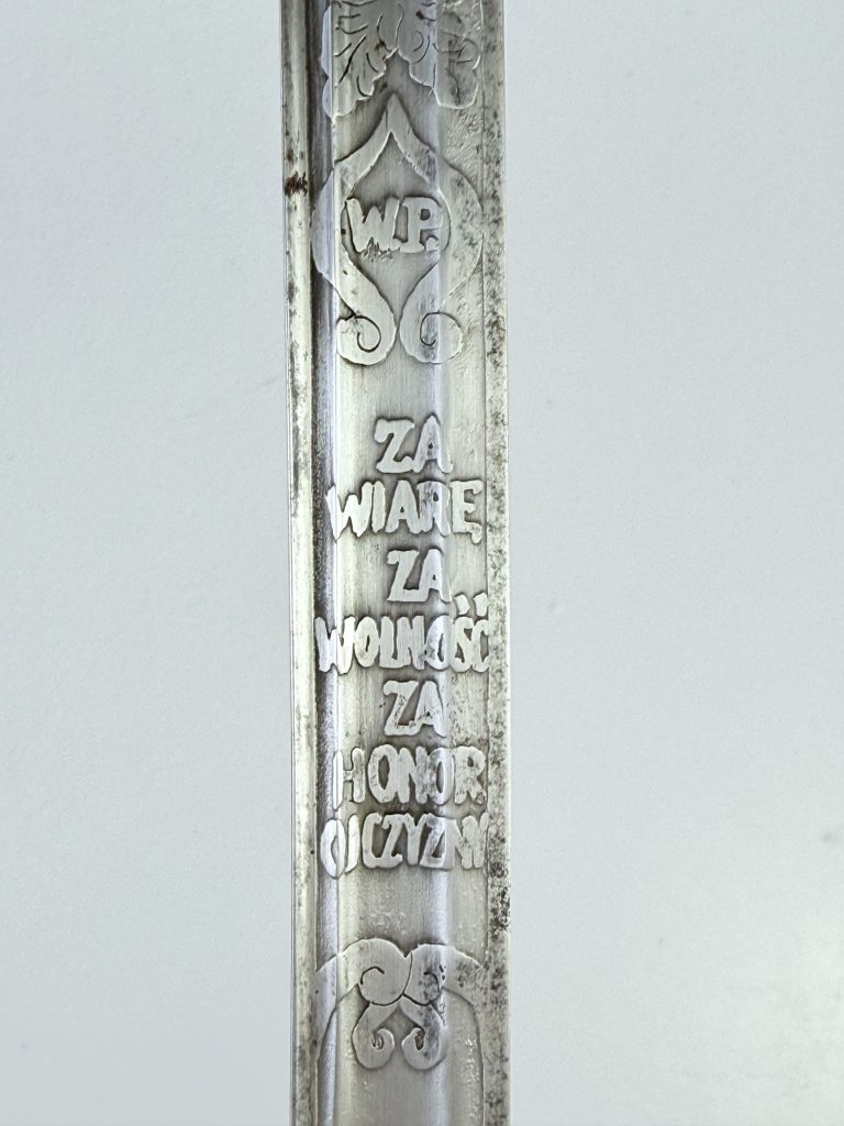 Szabla oficera piechoty Wojska Polskiego, wz. 1917, z unikalną głownią legionową 1914