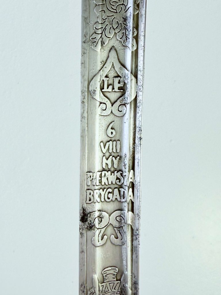 Szabla oficera piechoty Wojska Polskiego, wz. 1917, z unikalną głownią legionową 1914