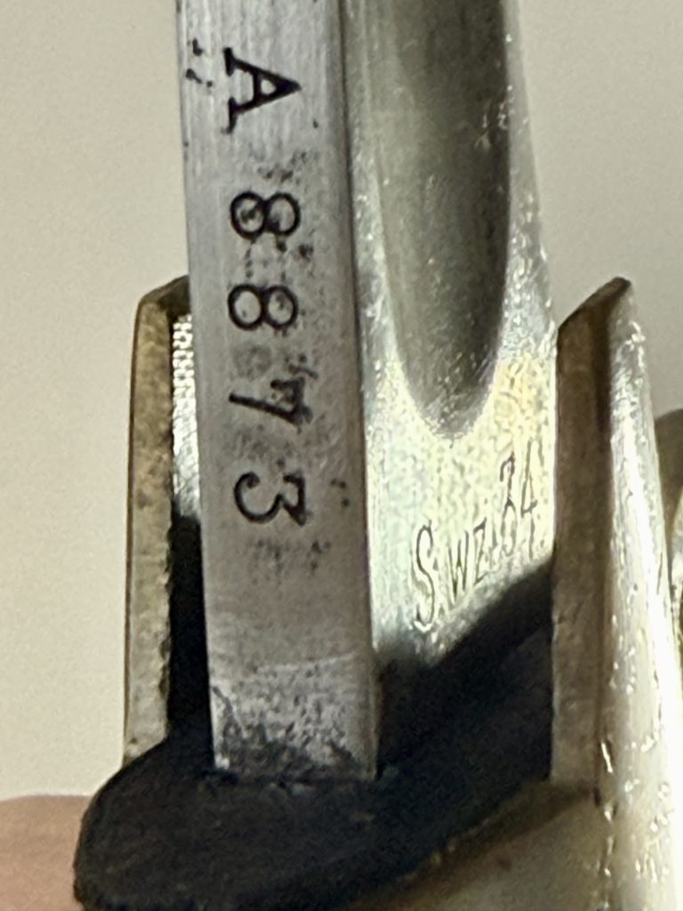 Szabla polska wz. 1934 Ludwikówka – numer A8873